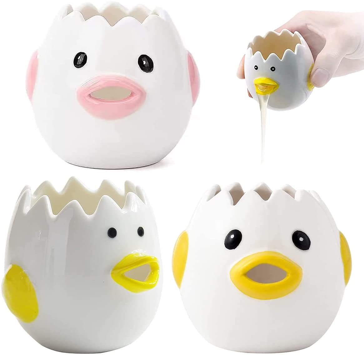 Egg Separator Yellow White Chick, 3 Pieces Chicken Egg White Separator