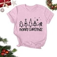 thumbnail image 2 of Navidad Mujeres Tops, Cuello Redondo Manga Corta Impresa Camiseta, Vintage Holiday Humor Tee Top, 2 of 4