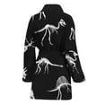 thumbnail image 2 of Black And White Dinosaur Fossil Women Bathrobe One Size Univeral Fits, Dinosaur Fashion Lightweight Plush Fleece Long Robe For Women, 2 of 3