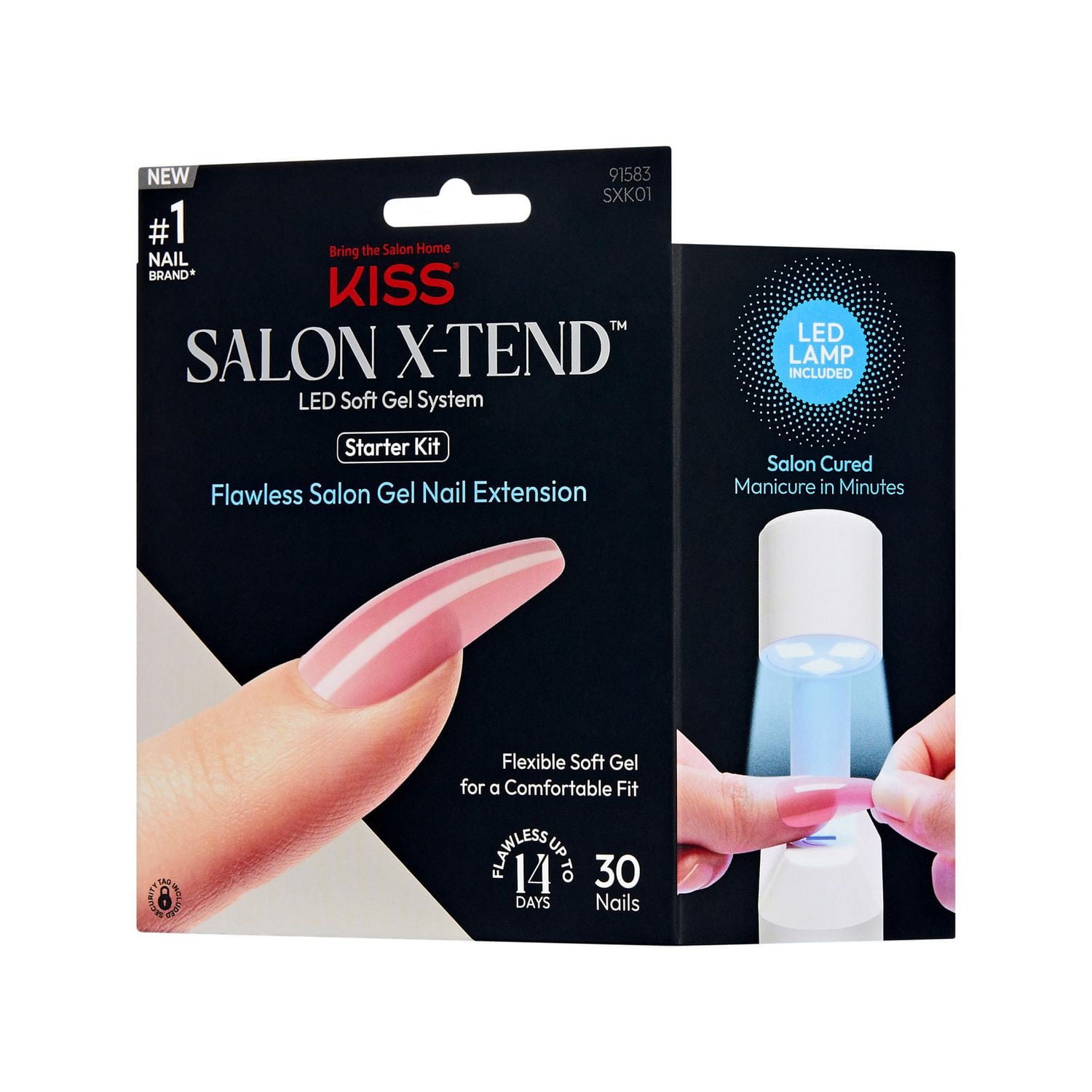 KISS Salon X-tend LED Soft Gel System, Tone, Medium Coffin, 30 count., X-tend LED - Tone