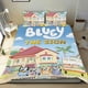 thumbnail image 1 of Bluey Conjunto de sábanas temático, trío de piezas, cómodo y amigable con la piel, diseño único, regalo de decoración para el hogar para familiares, amigos y fans, 90 cm * 190 cm, 1 of 6