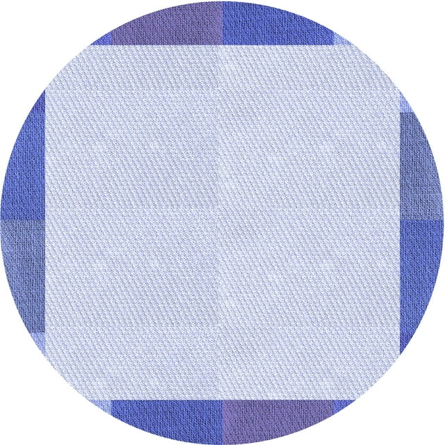 Ahgly Company Tapis Rond Lavable en Machine Intérieur Transitionnel Bleu Céleste, 4 Pieds Rond
