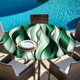 thumbnail image 6 of Green Striped Ombre Round Tablecloth, Fitted Table Cover with Elastic for 55"-60" Round Tables, Modern Green Moire Geometric Table Cloth Outdoor Indoor Dinning Party Waterproof Tablecloths, 6 of 7