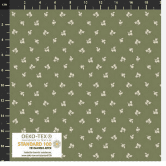 Stof European Nellie's Shirtings Graphics Green Quilting Cotton Fabric By The Yard