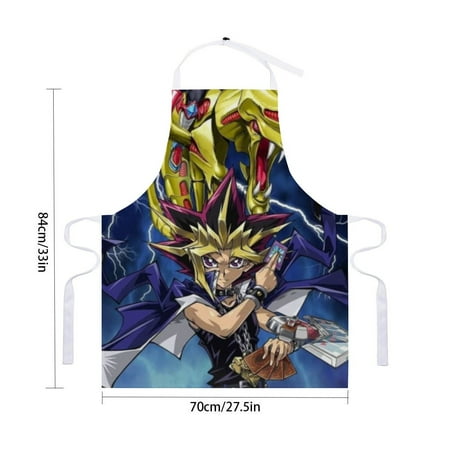 

Yugioh Yo-Gi-Oh apron with pockets and waterproof features adjustable for adult kitchen cooking perfect for drawing and crafts，for 33 x 28 .
