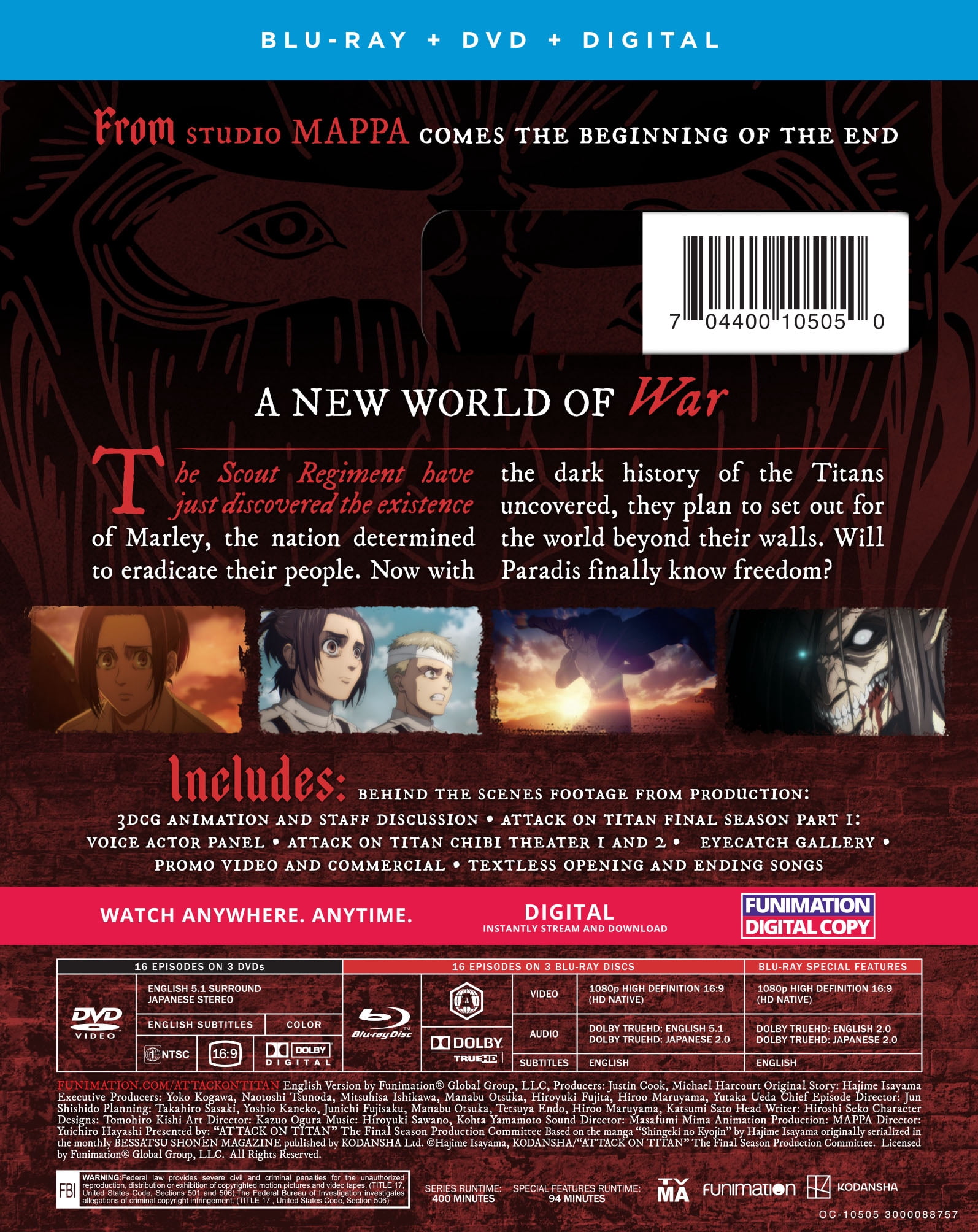 Attack On Titan: The Final Season, Part 1 (Blu-Ray + Jamaica | Ubuy
