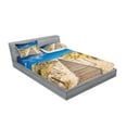 thumbnail image 2 of Ambesonne Beach Fitted Sheet & Pillow Sham Set, Idyllic Tranquil Shore, Full, Cream Blue, 2 of 2