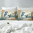 thumbnail image 3 of Erosebridal Ocean Animal Wildlife Comforter Cover Twin, Seahorse Sea Turtle Bedding Twin Size, Nautical Map Decor, Reversible 2 Pieces (No Comforter), 3 of 6