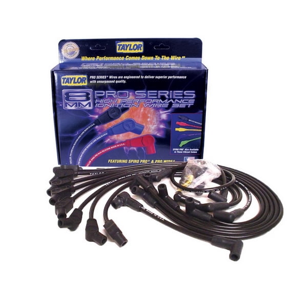 Taylor Wire / Vertex 74058 TAY74058 8MM SPIRO-PRO CUSTOM 8 CYL BLACK Fits select: 1985-1992,1996 FORD F150