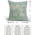 thumbnail image 4 of Spring Summer Daisy Pillow Covers 16x16 Set of 2 Watercolor White Flower Print Blue Decorative Throw Pillows Outdoor Pillowcase Square Linen Farmhouse Cushion Case Decor for Couch Sofa Bed, 4 of 6
