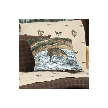 River Fishing Square Pillow