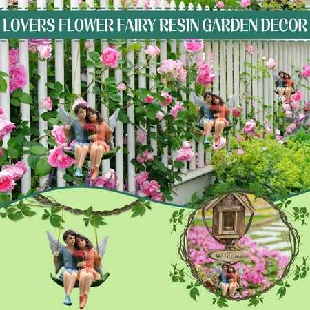 

Home Decor Garden Swing Resin Pendant Outdoor FlowerFairy Lovers Room Decor Wall Bedroom Bathroom Kitchen Living Room