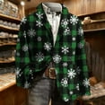 thumbnail image 6 of oelaio Mens Christmas Blazer Jacket Plus Size Corduroy Sport Coats Xmas 3D Print Button Lapel Suit Jackets Snowflake Santa Blazers with Pockets Festival Dinner Party Winter Outerwear Green XXXL, 6 of 8