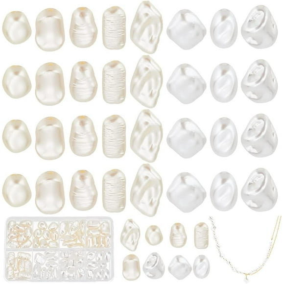 64pcs Freshwater Pearl Beads 8 Style Irregular Pearl Beads Natural Cultured Pearl Loose Pearl Beads