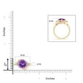 thumbnail image 4 of ANGARA Natural 1.7 Ct. Amethyst with Diamond Classic Ring in 14K Yellow Gold for Women (Ring Size: 6.5), 4 of 9