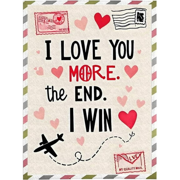 I Love You More The Endd I Wins Blanket – Soft Cozy Throw for Couples, Romantic Gift for Anniversary, Birthday, Valentine’s Day or Everyday Love