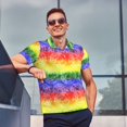 thumbnail image 4 of Balery Colorful Tie Dye Camisa Polo de Hombre con Estampado, de Manga Corta y Tejido Medio, Camisa Tipo Golf Polo-X-Large, 4 of 6