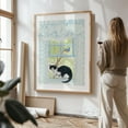 thumbnail image 3 of Cat and Bluebird in a Window with Curtains - Glen Rock Pennsylvania Drawing Cat Animal Bird Whimsical Nature Farmhouse Floral Unframed Wall Art Print 32 x 48 inches, 3 of 16