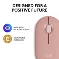 thumbnail image 3 of Logitech Pebble Mouse 2 M350s Slim Bluetooth Wireless Mouse, Portable, Lightweight, Customizable Button, Quiet Clicks, Tonal Rose, 3 of 13