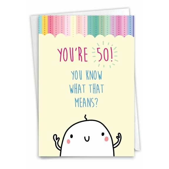 NobleWorks Funny 50th Milestone Birthday Greeting Card with 5 x 7 Inch Envelope (1 Card) Forget It-50 C10251MBG
