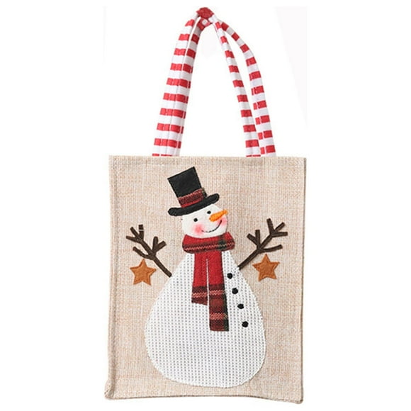 Christmas Tree Storage Bag Christmas Decorations Linen Embroidery Handbag Children'S Gift Bag Candy Bag Storage Bag Christmas Gift Bags