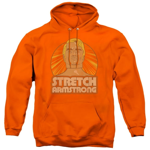 Stretch Armstrong Armstrong Badge Adult Pullover Hoodie Sweatshirt Orange