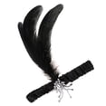 thumbnail image 4 of Mujeres ración de cabellero Elástica Color Negro y Plata Artificial para Disfraz Accesorios de jinwen Diadema de plumas, 4 of 7