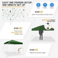 thumbnail image 5 of EAGLE PEAK 10x10 Slant Leg Pop Up Canopy Tent Easy One Person Setup Instant Outdoor Beach Canopy Folding Portable Sports Shelter 10x10 Base 8x8 Top(Green), 5 of 10