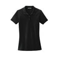 thumbnail image 3 of Port Authority Adult Female Women Plain Short Sleeves Polo Black Small, 3 of 4