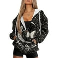 thumbnail image 3 of SCRAWLGOD Galaxy Moon Women Zip Hoodie Lightweight Oversized Sweaters for Women Long Sleeve Zip Hoodie Women Soft Hooded Sweatshirt Women Plus Size S for Traveling, 3 of 6
