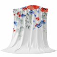 thumbnail image 6 of Blue Red Flowers Blanket Soft Cozy Warm Throw Blanket for Couch, Plush Fuzzy Flannel Fleece Blankets for Sofa, Elegant Spring Floral Butterfly Pastoral Bed Blankets Lightweight Gifts for Men, 40"x50", 6 of 9