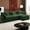 Green, variant on BedLuxury 111.5'' Modular Sectional Sofa with Movable Ottomans, U Shaped Cloud Couch for Living Room, 3-Seat, Beige