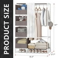 thumbnail image 4 of Portable Closet, Brochao Closet Organizer Storage Shelves, Clothes Rack Storage Organizer, Wardrobe Closet Clothing Rack for Bedroom, Hallway, Living Room, Gray, 4 of 10