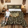 thumbnail image 3 of meiyoeat Rustic Dripping Basketball Full Size Comforter Sets for Boys, Brown Camouflage Bedding Comforter Set, Black Reversible, 3pcs, 1 Comforter and 2 Pillowcases, 3 of 6