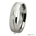 thumbnail image 4 of 6MM Black/Gold/Silver CZ Band Men Women 316 Stainless Steel Wedding Ring Sz 6-12, 4 of 7