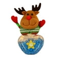 thumbnail image 2 of kiskick Clear Christmas Candy Jar with Cartoon Santa Claus, Reindeer, Snowman, Bear Lid – Reusable Plastic Mini Candy Container, Party Favors, 2 of 8