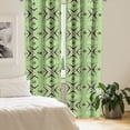 thumbnail image 3 of Ambesonne Mid Century Window Curtains, Atomic Boomerang, Each 28" W x 95" L, Apple Green Indigo, 3 of 5