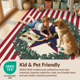 thumbnail image 4 of Design&I 8'x10' Washable Area Rug Snag-Free Stripe Frame Botanical Leaves Striped Round Patriotic Wreath Playful Expressive for Dining Room, Large Office, Lounge, 4 of 7