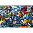 thumbnail image 5 of Idea4wall 4pcs Colorful One-eyed Bacteria Cartoon Printed Stick Wallpaper Removable Wall Murals Large Wall Stickers for Home Decoration, 66"x96", 5 of 5