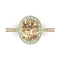 thumbnail image 2 of 2.5ct Oval Cut Clear Moissanite 14k Pink Rose Gold Engraving Statement Bridal Wedding Solitaire Designer Ring Size 6.75, 2 of 7