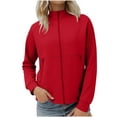 thumbnail image 3 of Swuxness Women's Casual Jacket, Women Long Sleeve Coat, Women's Zip Up Hoodless Comfortable Lightweight Soft Outerwear Jacket for Ladies Red, XXL, 3 of 5
