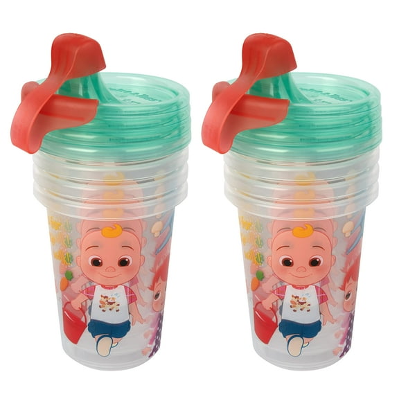 The First Years Take & Toss CoComelon Toddler Sippy Cups   Toddler Cups with Lid and Travel Cap   Baby Essentials   10 Oz   8 Count