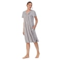 thumbnail image 2 of Aria Women's Brushed Sweater Knit Short Sleeve Split Neck Waltz Nightgown, Sizes up to 5X, 2 of 6
