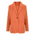 thumbnail image 4 of ZQGJB Women's Blazer Business Casual Lightweight Suit - Single Breasted Long Sleeve Slim Fit Work Office Jacket with Pockets Z-Orange L, 4 of 6