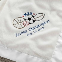 Personalized M.V.B Cream Baby Blanket