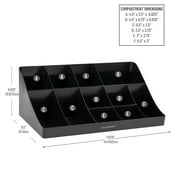 Mind Reader Cup and Condiment Station, Countertop Organizer, 17.87L x 9.5W x 6.62H, Black
