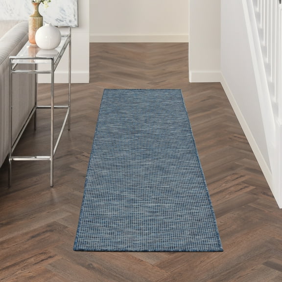 Nourison Positano Indoor/Outdoor Navy Blue 2'2" x 8' Area Rug, (2x8)