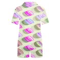 thumbnail image 3 of Qiopertar Liquidation à Moins de 5$ Blouse Décontractée Imprimée Col Rabattu Manches Courtes Mode Short Ensemble Pyjama Grandes Économies de Vacances!, 3 of 4