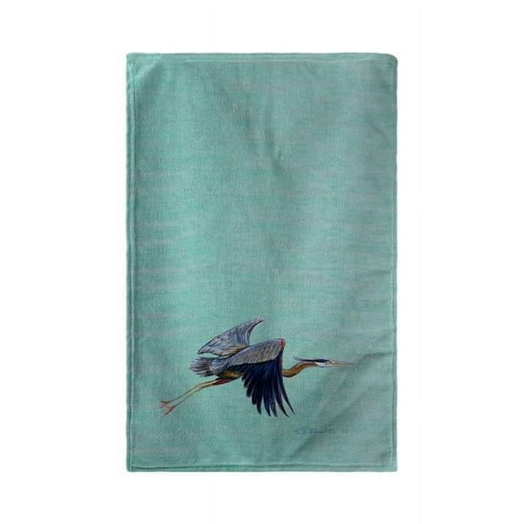 Betsy Drake KT327C Aqua Eddies Blue Heron Kitchen Towel
