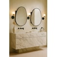 thumbnail image 2 of TEHOME Surface Mount Black Bathroom Medicine Cabinet with Mirror, Wall Mounted Irregular Asymmetrical Silvered Glass Mirror with Adjustable Tempered Glass Shelves, Fully Assembled, 2 of 9